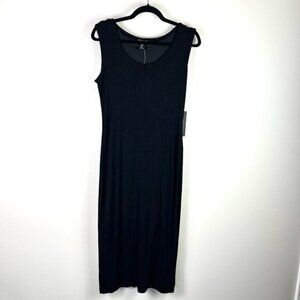 Rachel Zoe Black Stretch Midi Dress Capsule Minimalist size M Party Summer Comfy